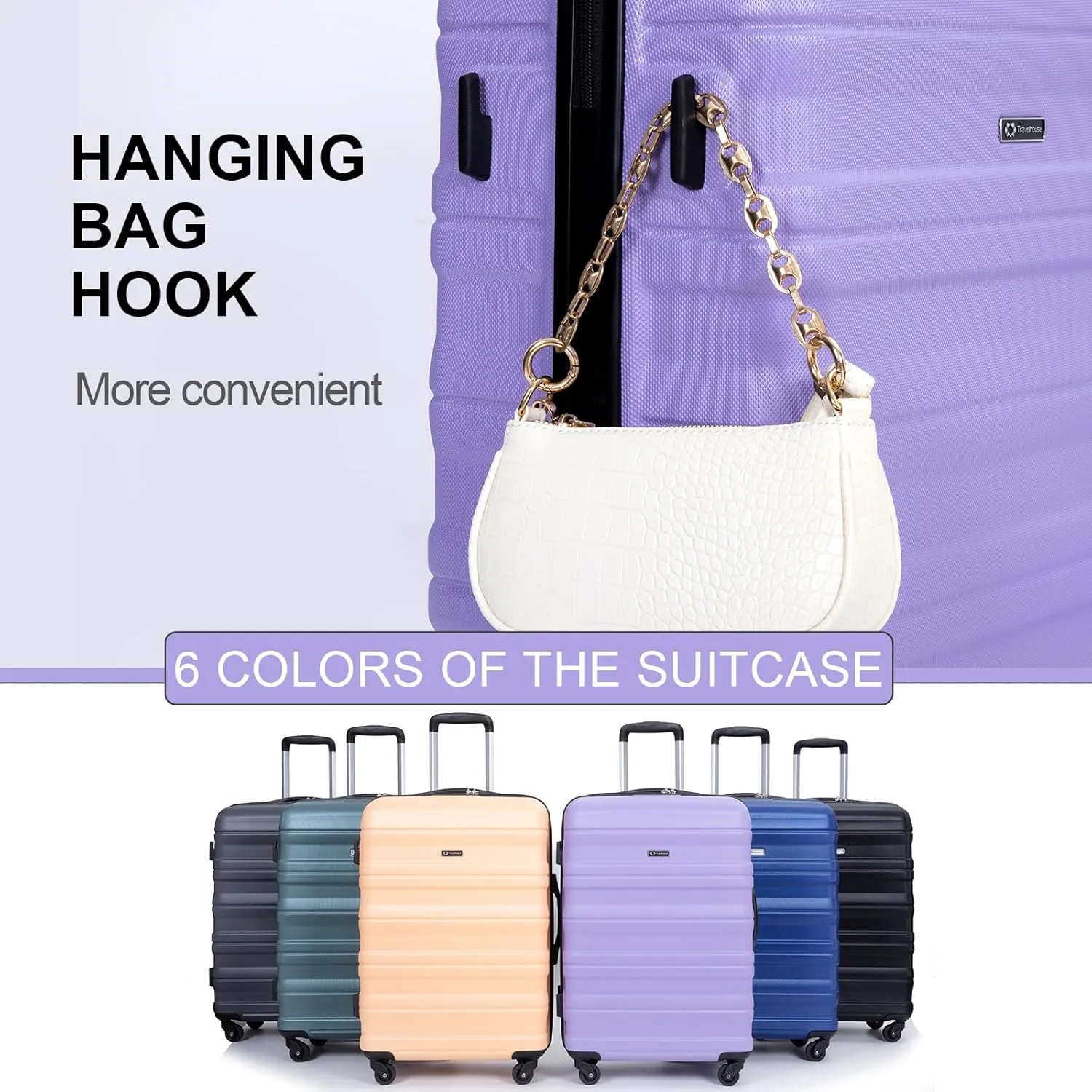 Travelhouse TravelhouseLuggageSets3PieceWear-ResistanceHardshellSpinnerWheelsSuitcaseSetswithTsaLock20/24/28TravelLuggagesClearanceLightweight