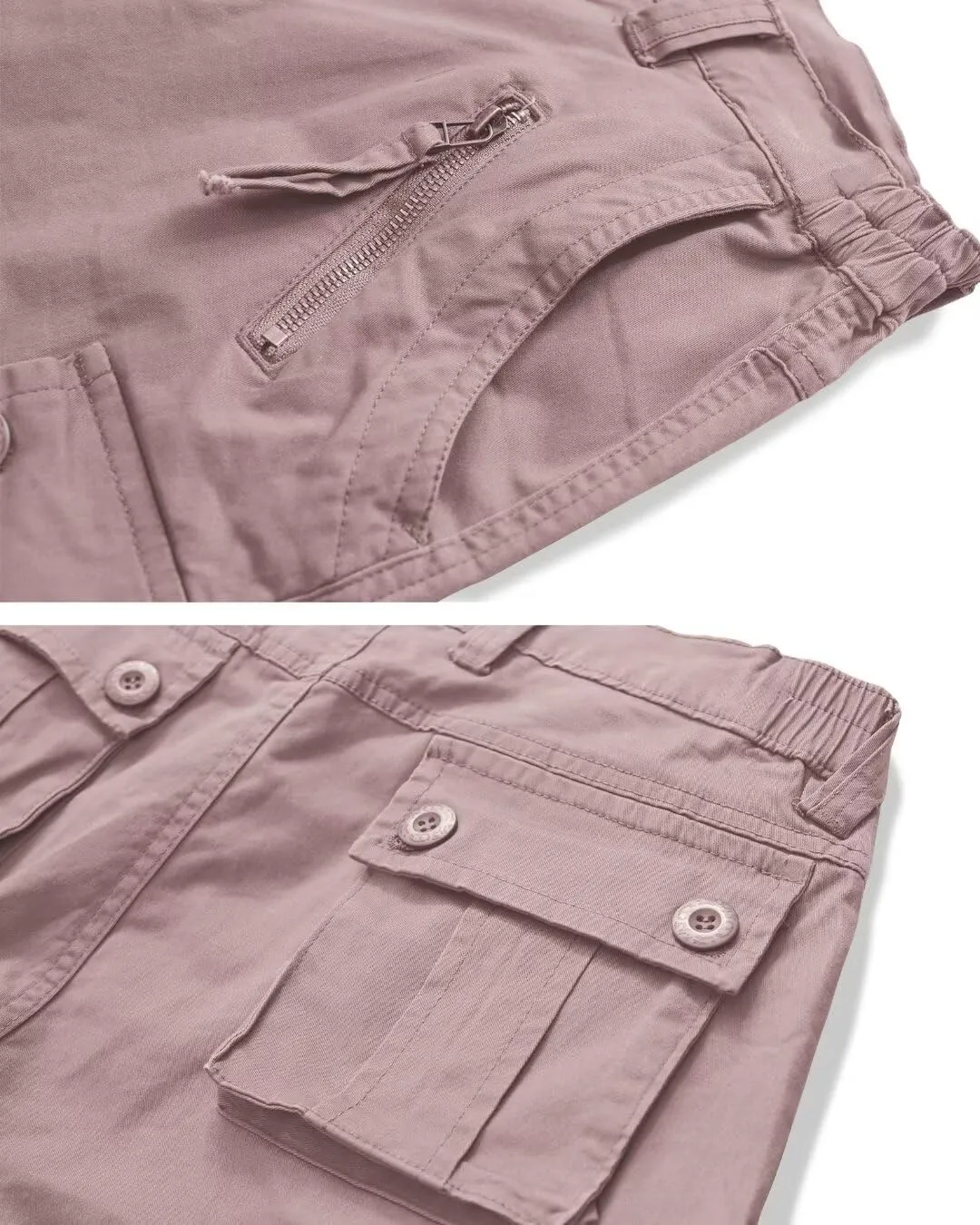 TRGPSG Women's Hiking Shorts, 7" Bermuda Cargo Shorts with 7 Pockets, Quick Dry, Breathable, Green