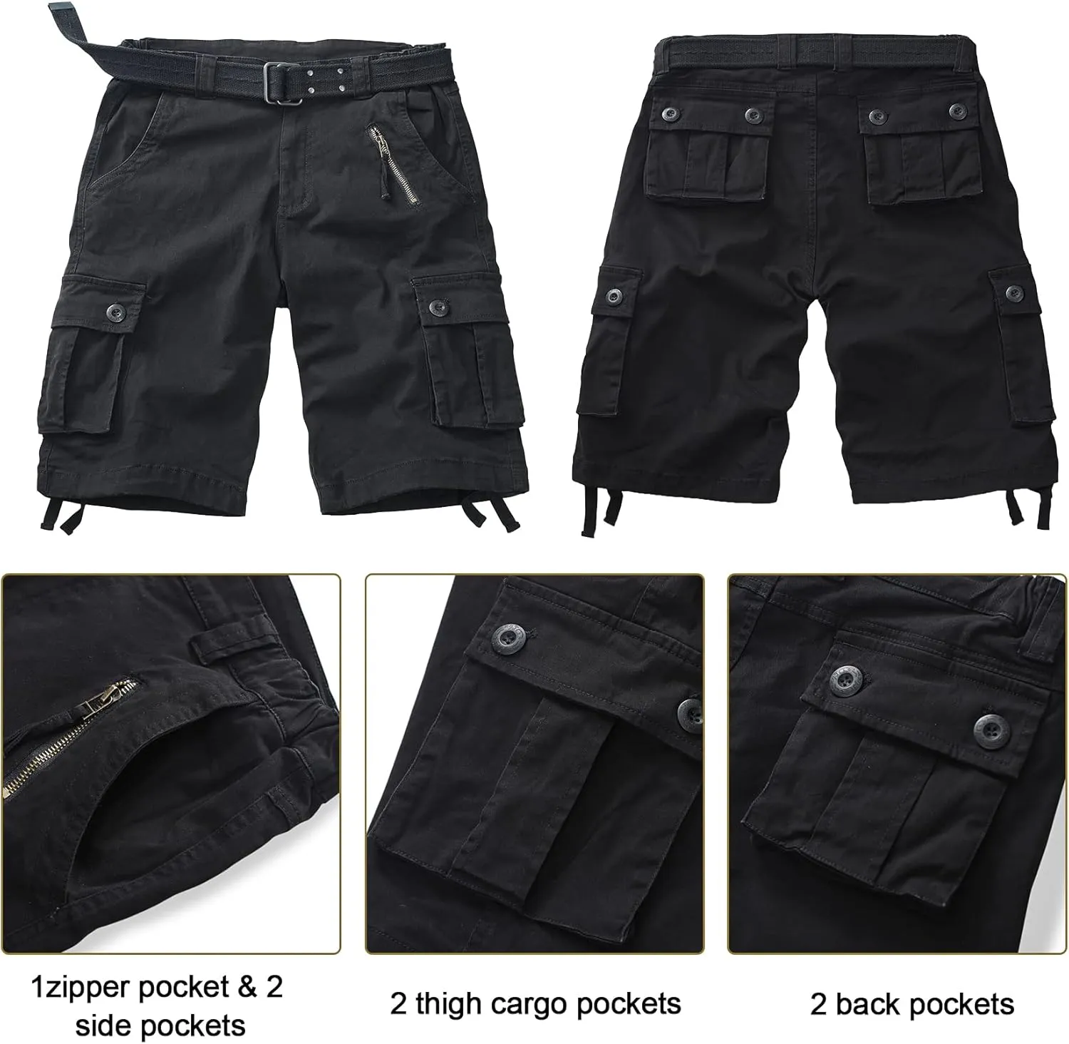 TRGPSG Women's Hiking Shorts, 7" Bermuda Cargo Shorts with 7 Pockets, Quick Dry, Breathable, Green