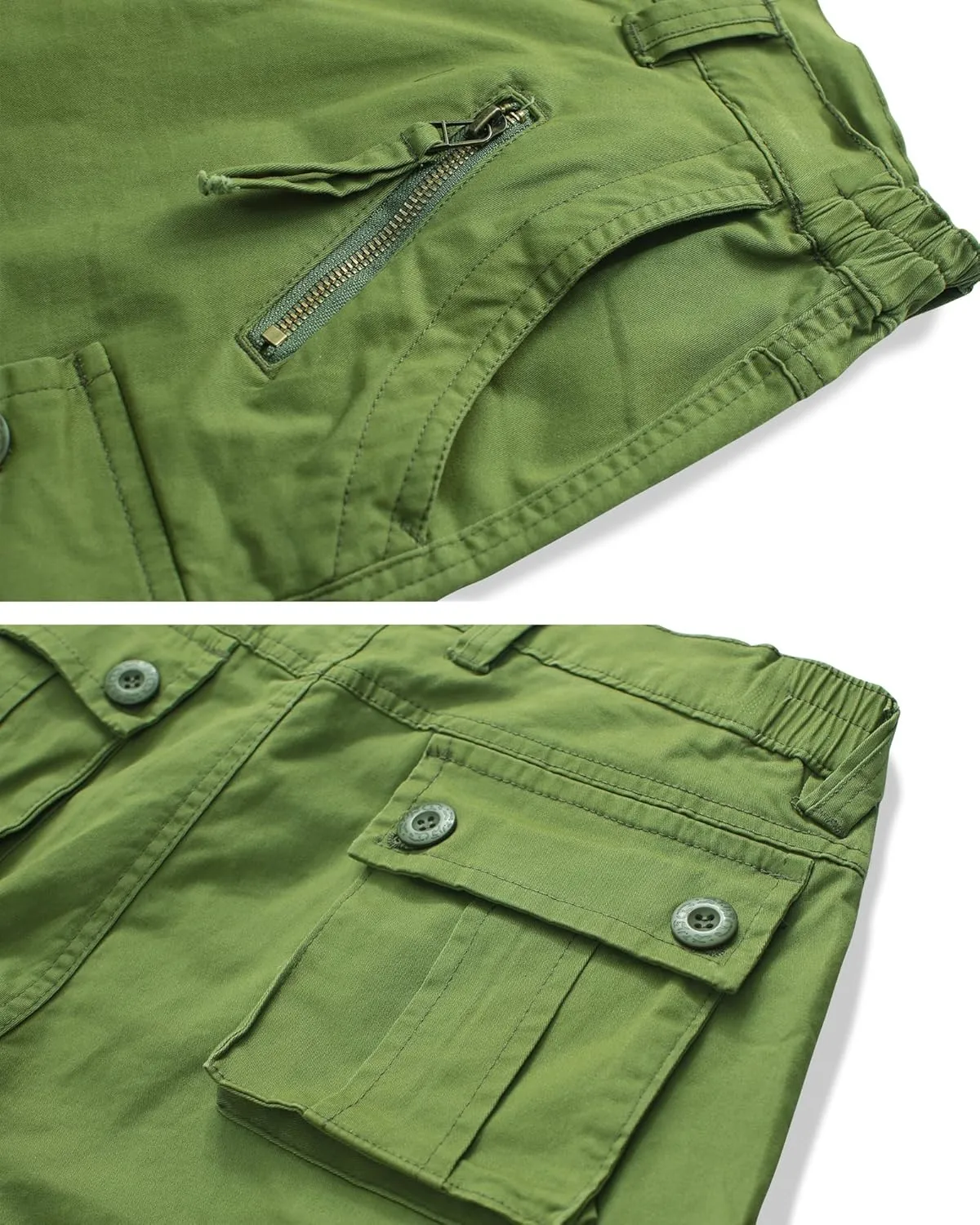 TRGPSG Women's Hiking Shorts, 7" Bermuda Cargo Shorts with 7 Pockets, Quick Dry, Breathable, Green