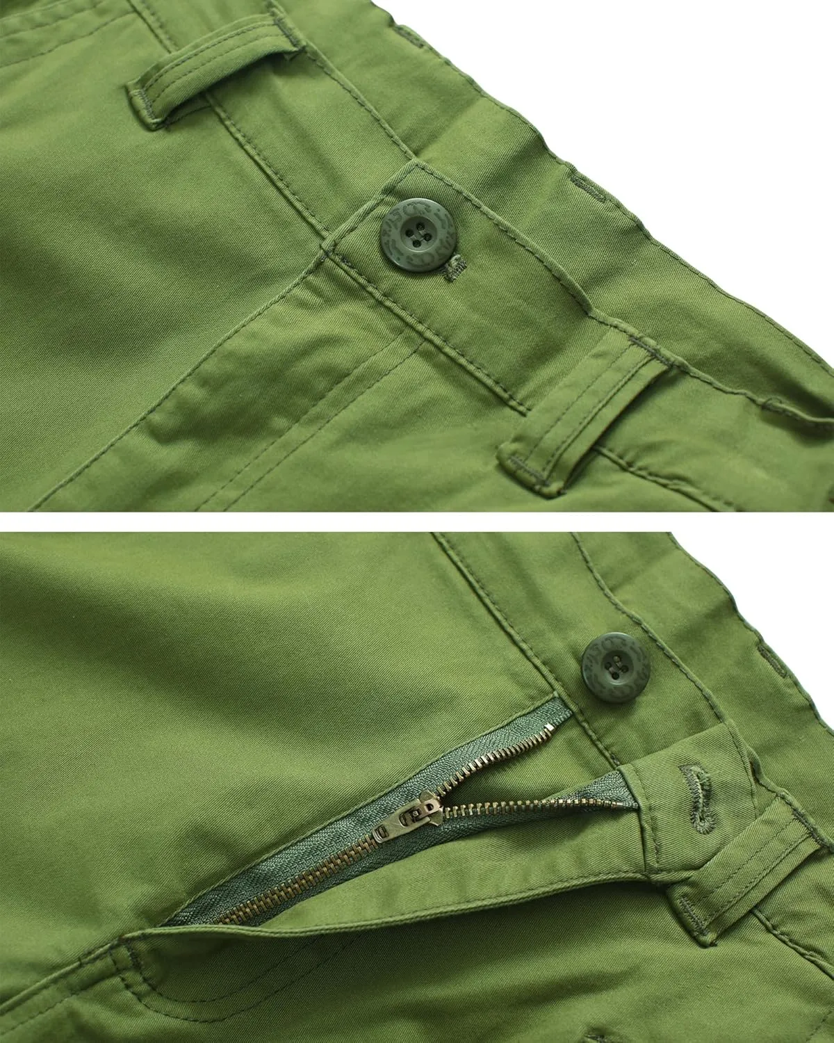 TRGPSG Women's Hiking Shorts, 7" Bermuda Cargo Shorts with 7 Pockets, Quick Dry, Breathable, Green