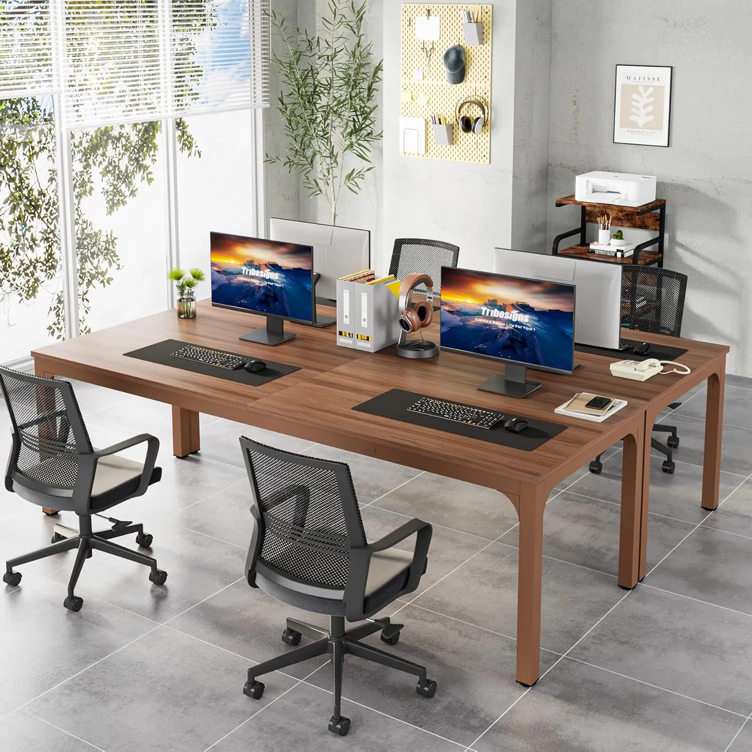 Tribesigns 78.7 Inches Extra Long Computer Desk 2 Person Desk, Double Long Desk, Workstaion for Home Office