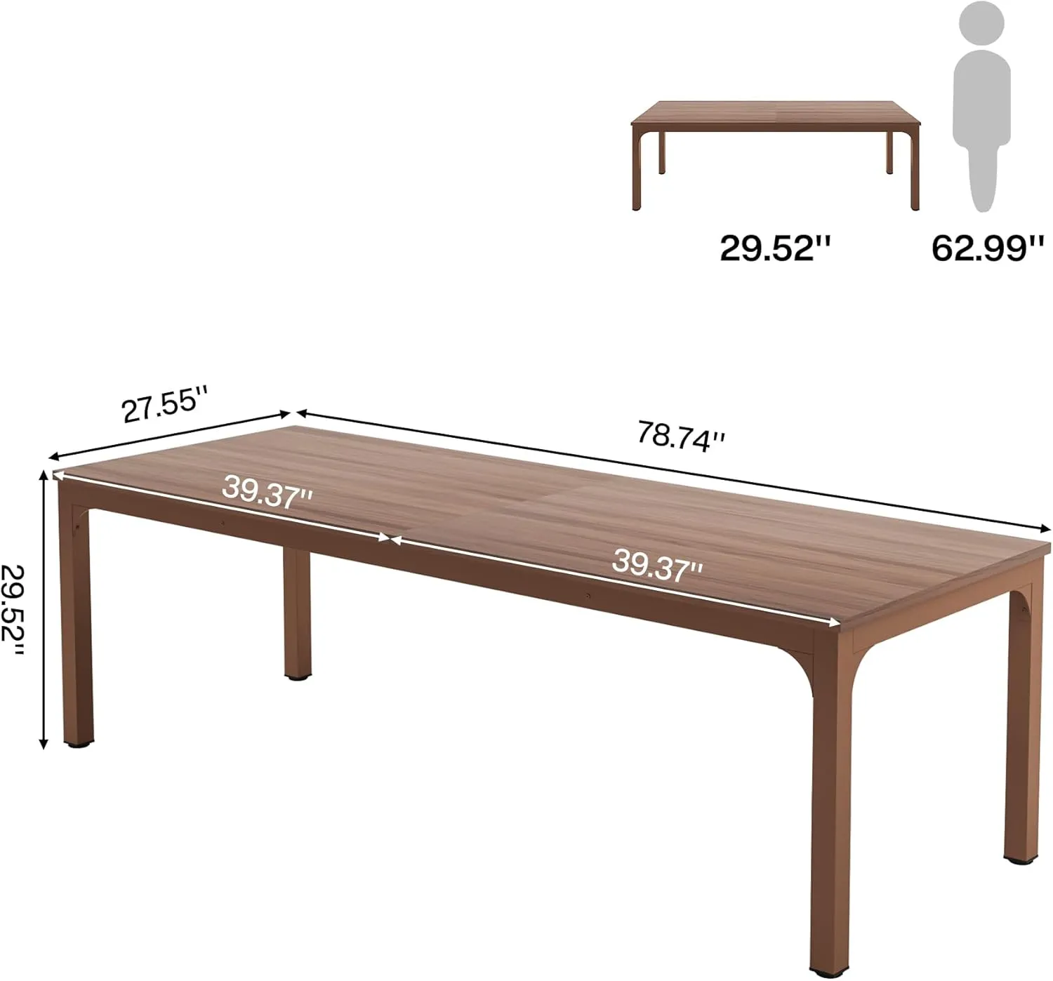 Tribesigns 78.7 Inches Extra Long Computer Desk 2 Person Desk, Double Long Desk, Workstaion for Home Office