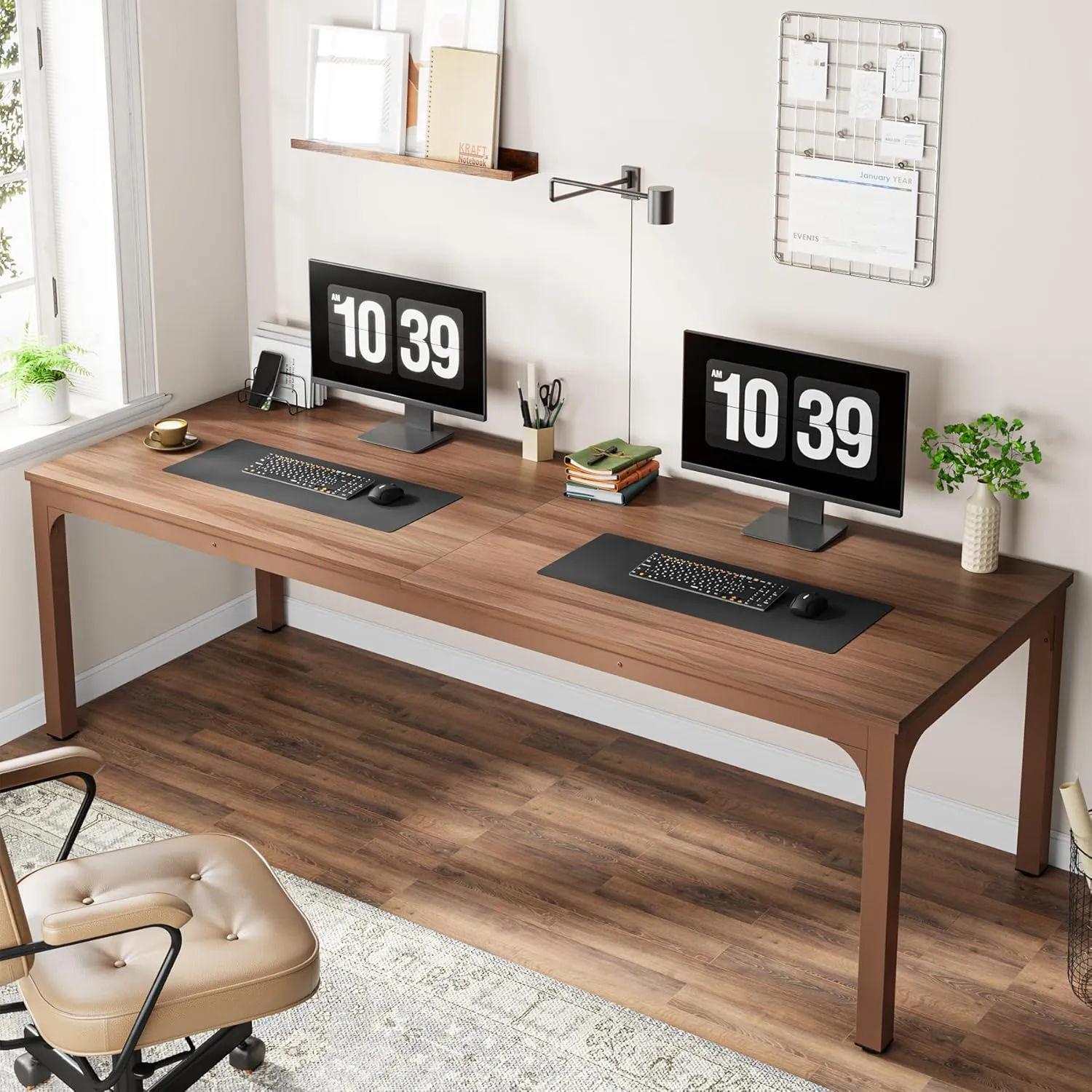 Tribesigns 78.7 Inches Extra Long Computer Desk 2 Person Desk, Double Long Desk, Workstaion for Home Office