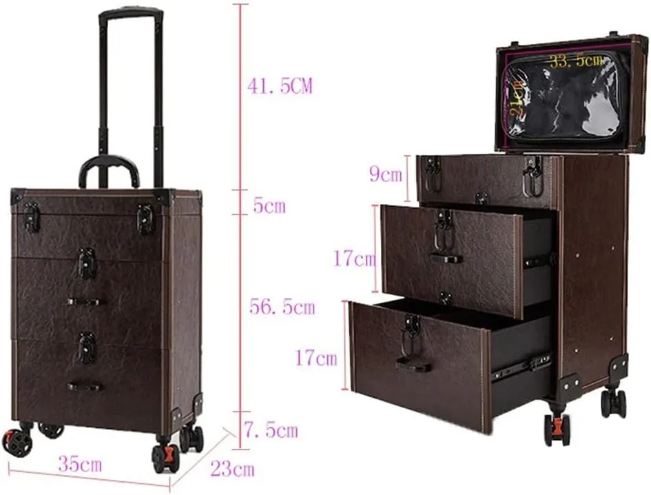 Trolley Makeup Box Universal Wheel Makeup Dresser Beauty Trolley Suitcase Rolling Suitcase Cosmetic Bag
