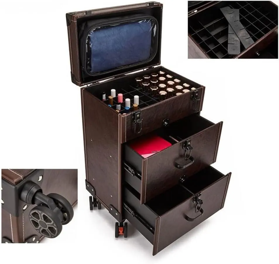 Trolley Makeup Box Universal Wheel Makeup Dresser Beauty Trolley Suitcase Rolling Suitcase Cosmetic Bag
