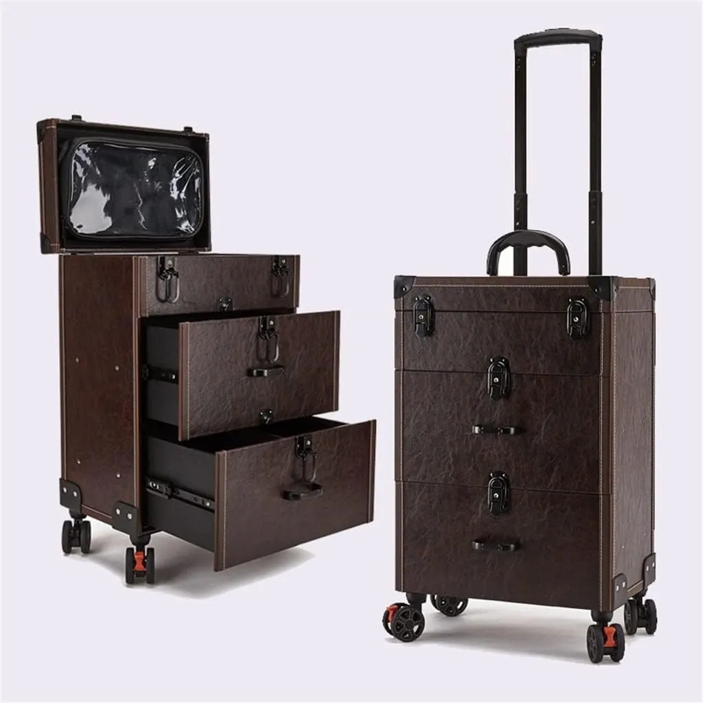 Trolley Makeup Box Universal Wheel Makeup Dresser Beauty Trolley Suitcase Rolling Suitcase Cosmetic Bag