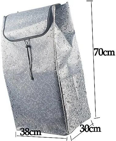 Trolley Replacement Bag - 80L Oxford Cloth Waterproof Storage Bag, Large Capacity Shopping Cart Replacement Bag, Gray Grocery Shopping Bag, Spare Bag with Double Side Pockets, 38X30X70CM (Size : 2pcs
