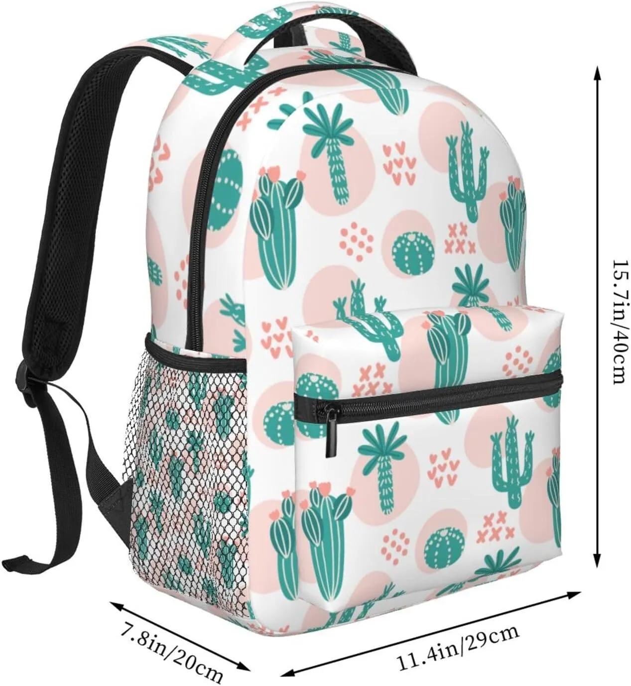 Tropical Different Types Cactus Backpack Lightweight Laptop Backpack Casual Daypack Travel Double Shoulder Bag For Women Men