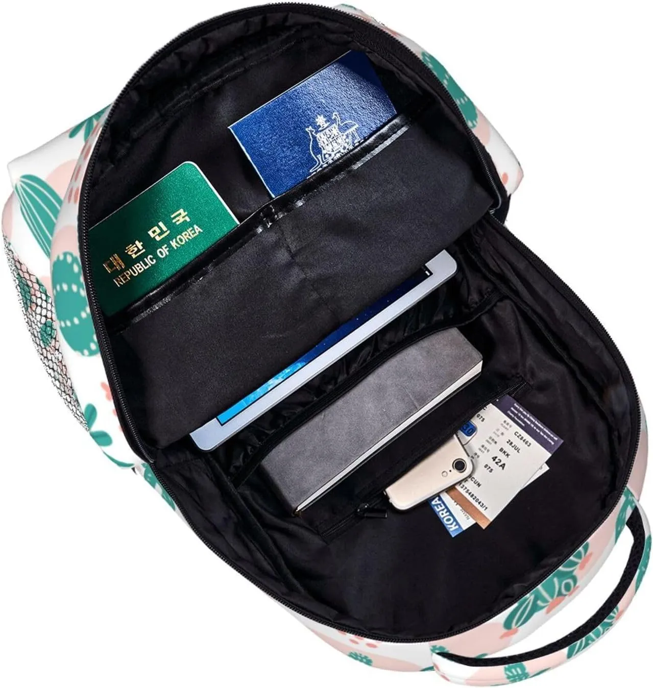 Tropical Different Types Cactus Backpack Lightweight Laptop Backpack Casual Daypack Travel Double Shoulder Bag For Women Men