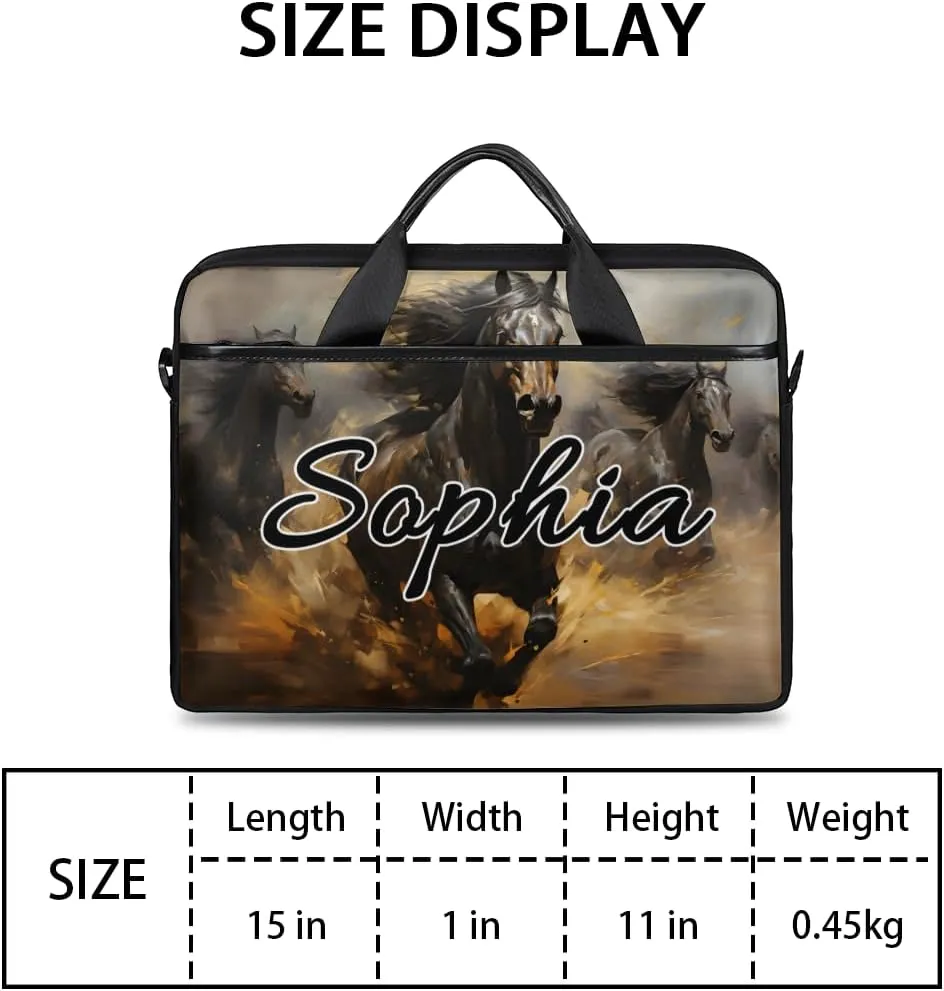 TropicalLife Personalized Laptop Bag 15 Inch Custom Sleeve Case with Handle Shoulder Strap Computer Messenger Bag