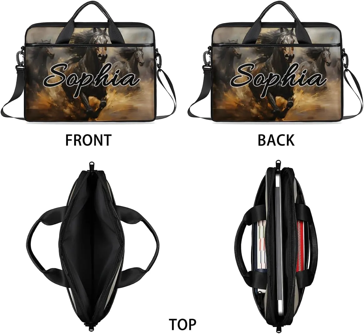 TropicalLife Personalized Laptop Bag 15 Inch Custom Sleeve Case with Handle Shoulder Strap Computer Messenger Bag