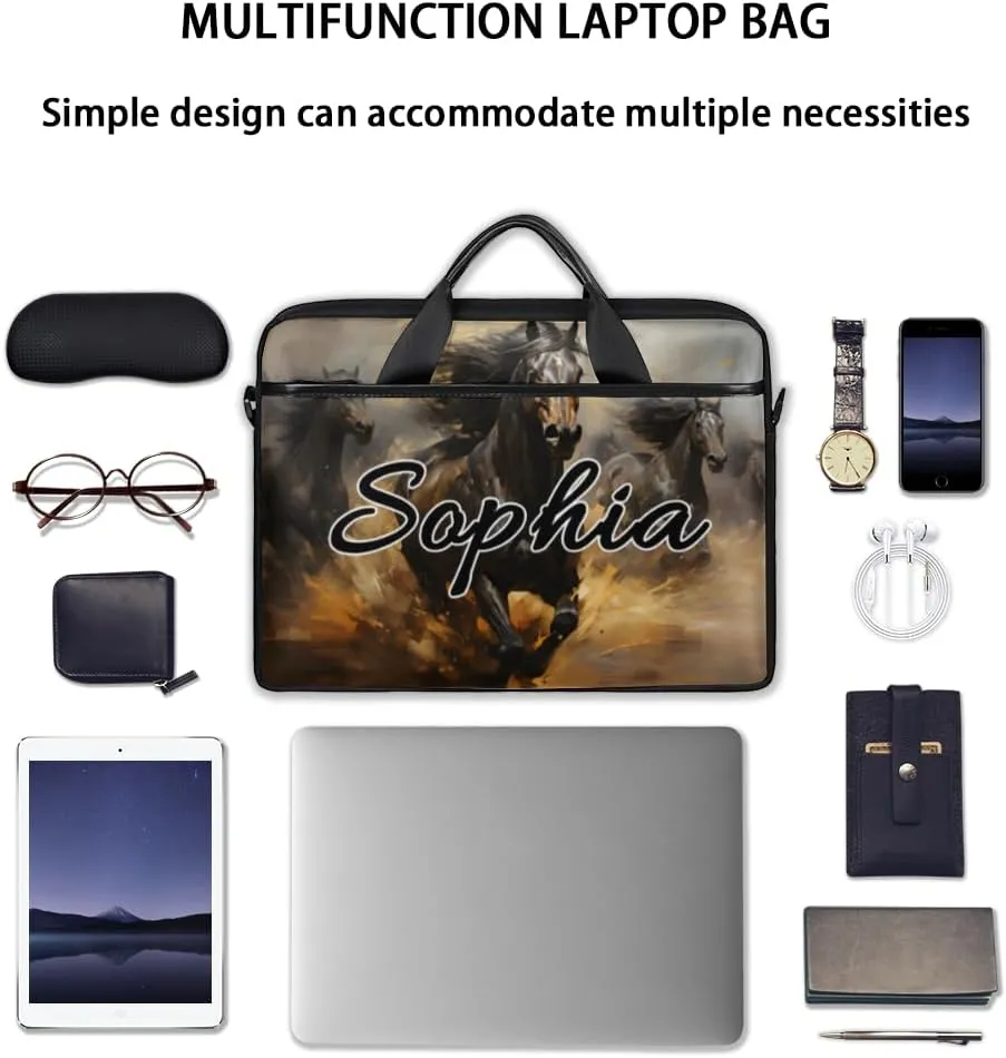 TropicalLife Personalized Laptop Bag 15 Inch Custom Sleeve Case with Handle Shoulder Strap Computer Messenger Bag