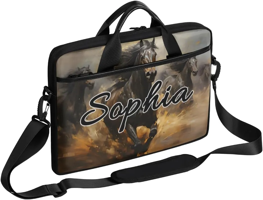 TropicalLife Personalized Laptop Bag 15 Inch Custom Sleeve Case with Handle Shoulder Strap Computer Messenger Bag