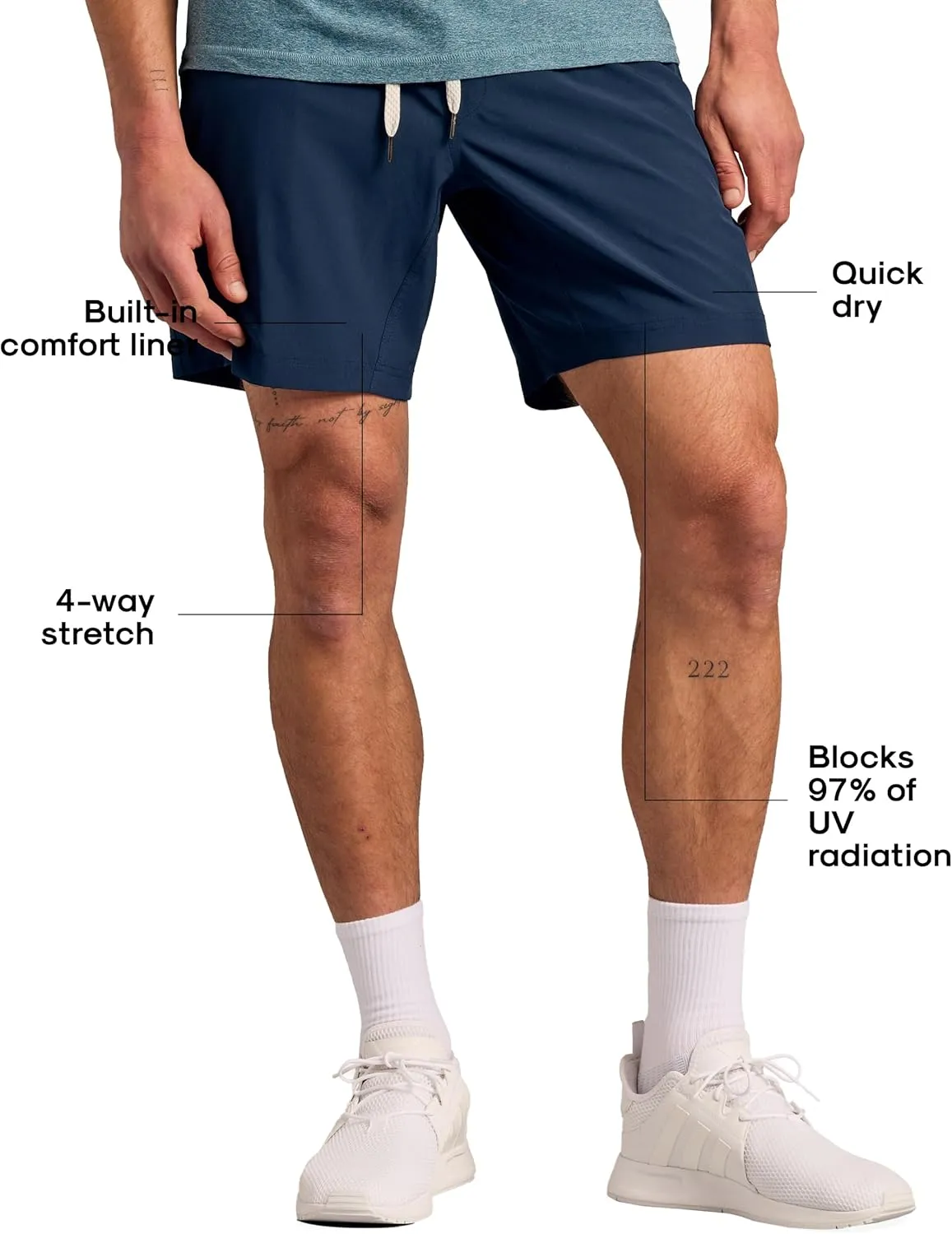 True Classic Mens Shorts – Mens Gym Shorts with Liner, Quick-Dry & Fleece – Athletic Short with Pockets