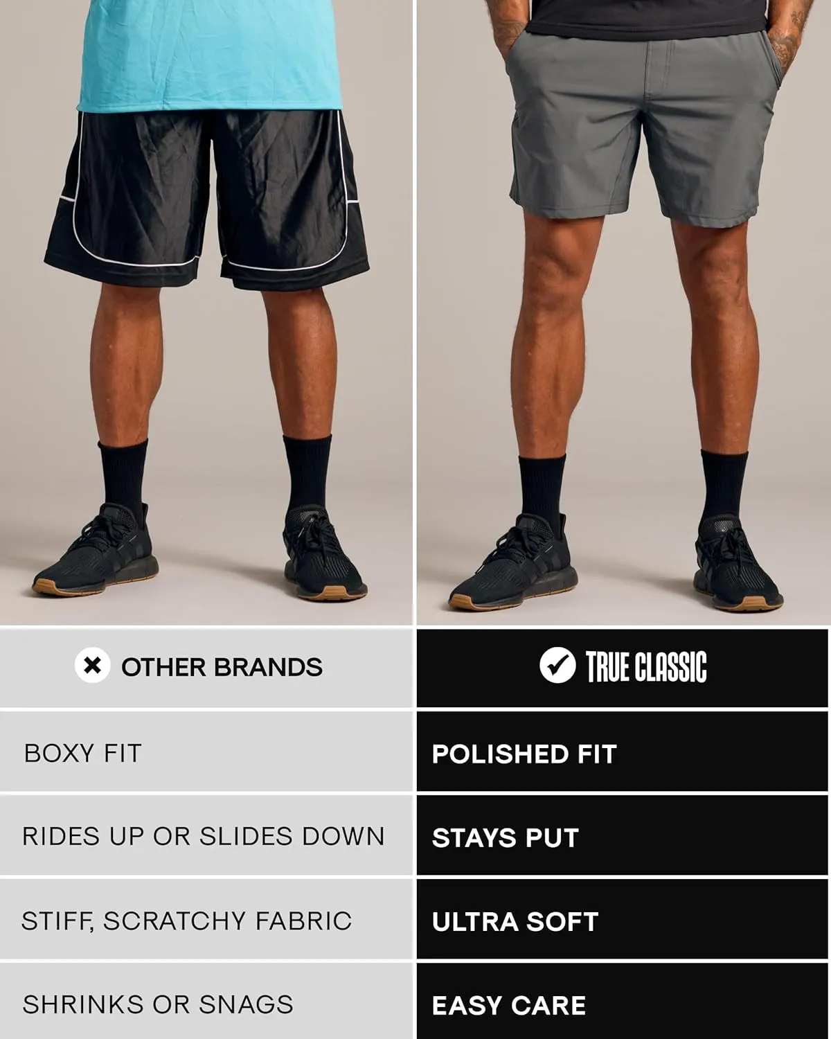 True Classic Mens Shorts – Mens Gym Shorts with Liner, Quick-Dry & Fleece – Athletic Short with Pockets