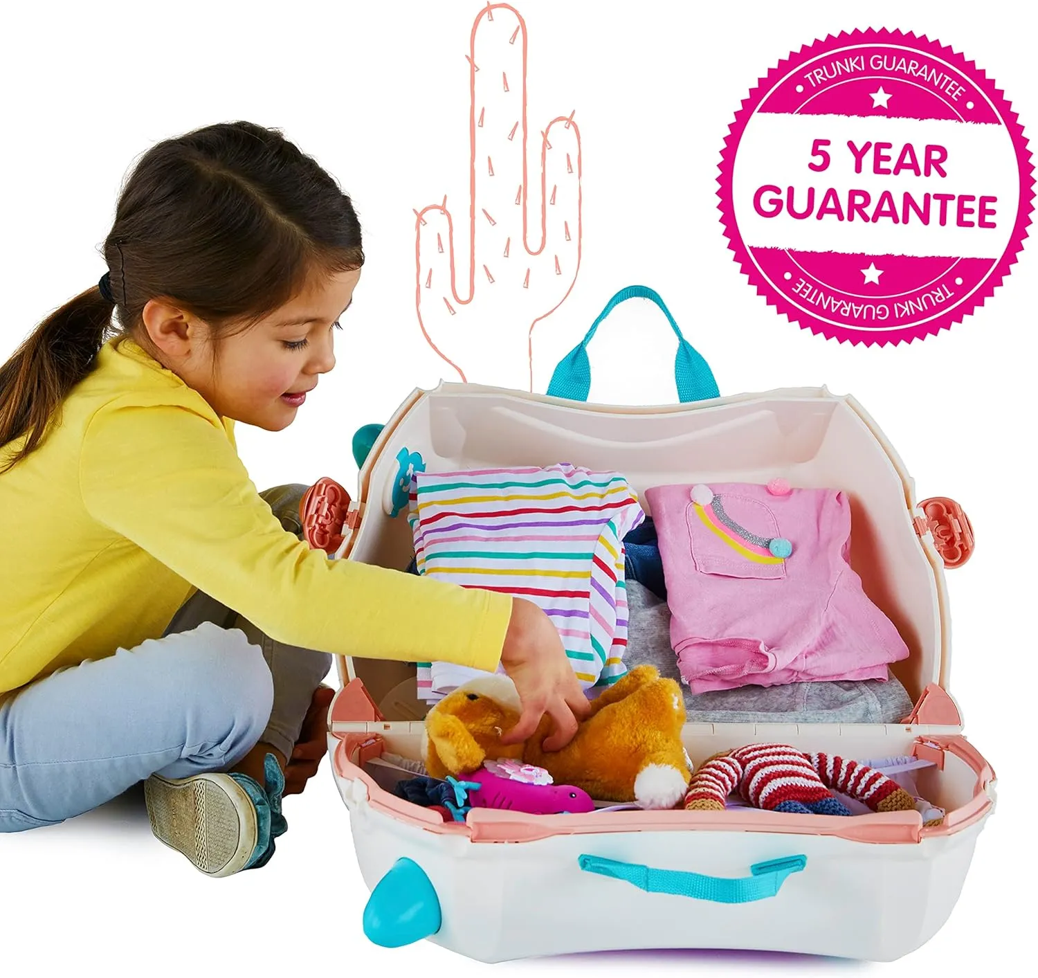 Trunki Hand Luggage and Children's Suitcase for Sitting On | Children's Risen Gift for Girls and Boys | Trolley, Pink