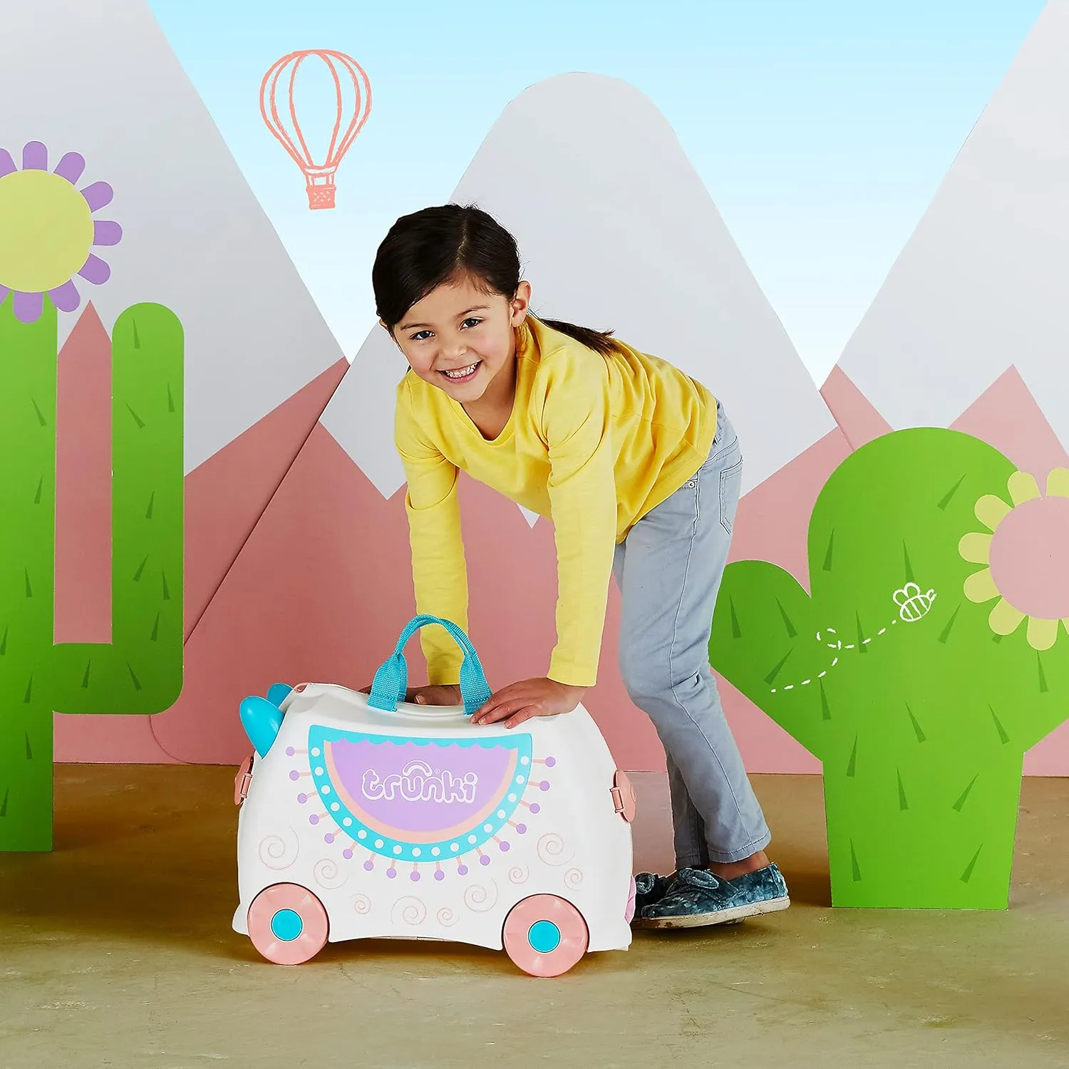 Trunki Hand Luggage and Children's Suitcase for Sitting On | Children's Risen Gift for Girls and Boys | Trolley, Pink