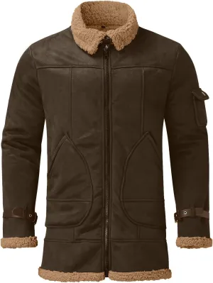 TUQIDEWU Winter Coats for Men Big and Tall, Jackets for Men Winter Vintage Plus Size Lapel Collar Padded Leather Jackets