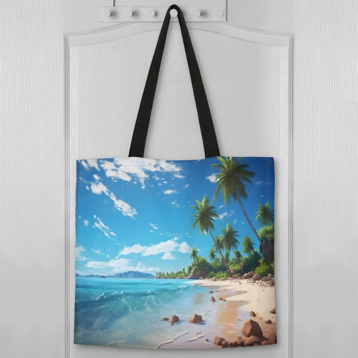 Undersea Dolphins Canvas Tote Bag for Women Men Stylish Tote Handbag Shoulder Bag Reusable Grocery Bag
