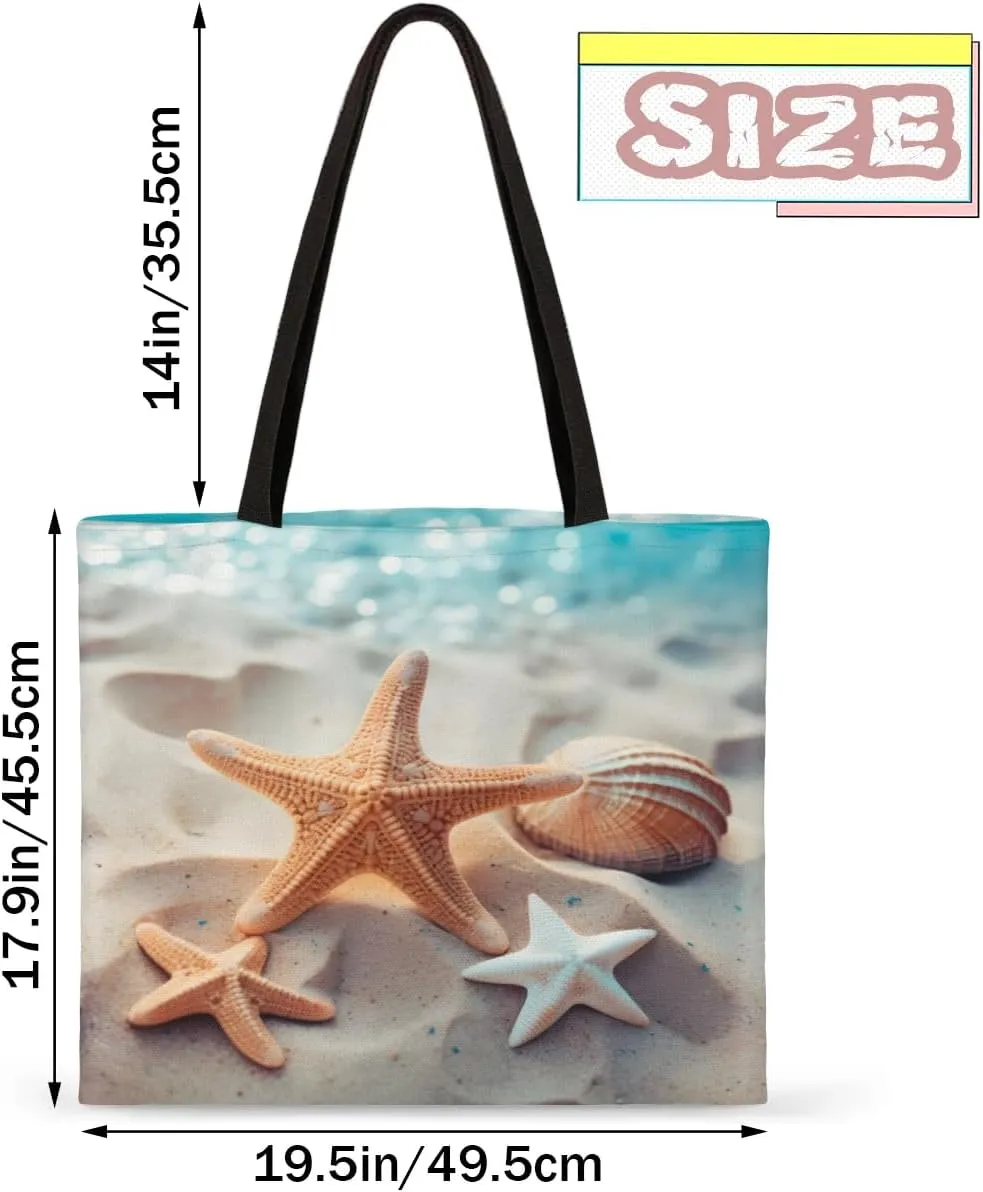 Undersea Dolphins Canvas Tote Bag for Women Men Stylish Tote Handbag Shoulder Bag Reusable Grocery Bag