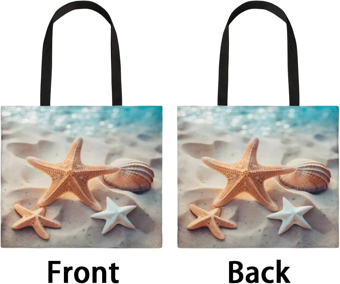 Undersea Dolphins Canvas Tote Bag for Women Men Stylish Tote Handbag Shoulder Bag Reusable Grocery Bag