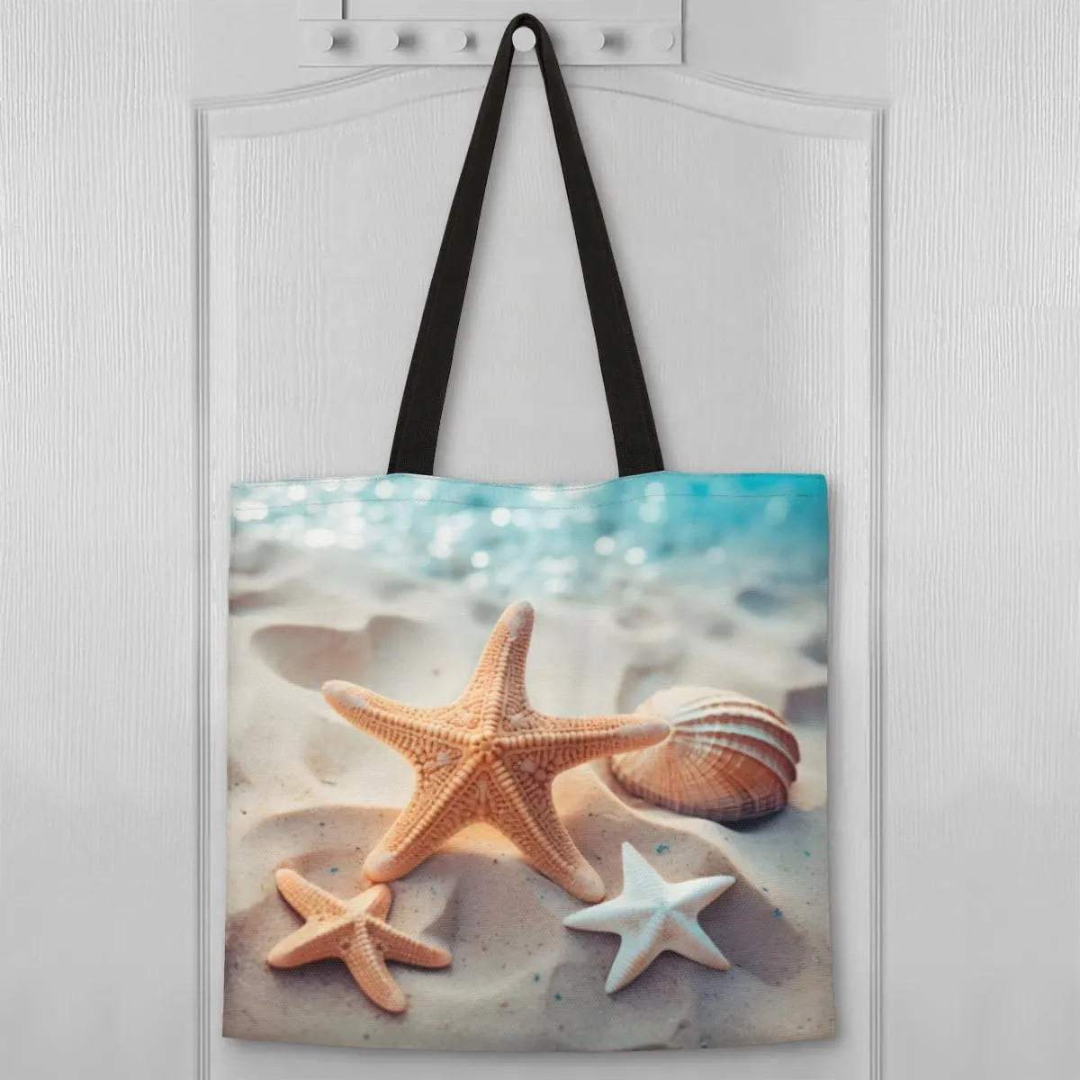 Undersea Dolphins Canvas Tote Bag for Women Men Stylish Tote Handbag Shoulder Bag Reusable Grocery Bag