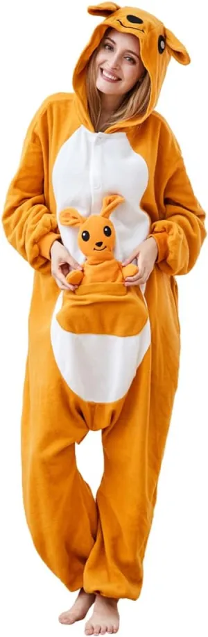 Unisex Adult Kangaroo Onesie Cosplay Costume Halloween Xmas Sleepwear