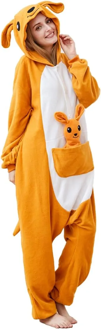 Unisex Adult Kangaroo Onesie Cosplay Costume Halloween Xmas Sleepwear