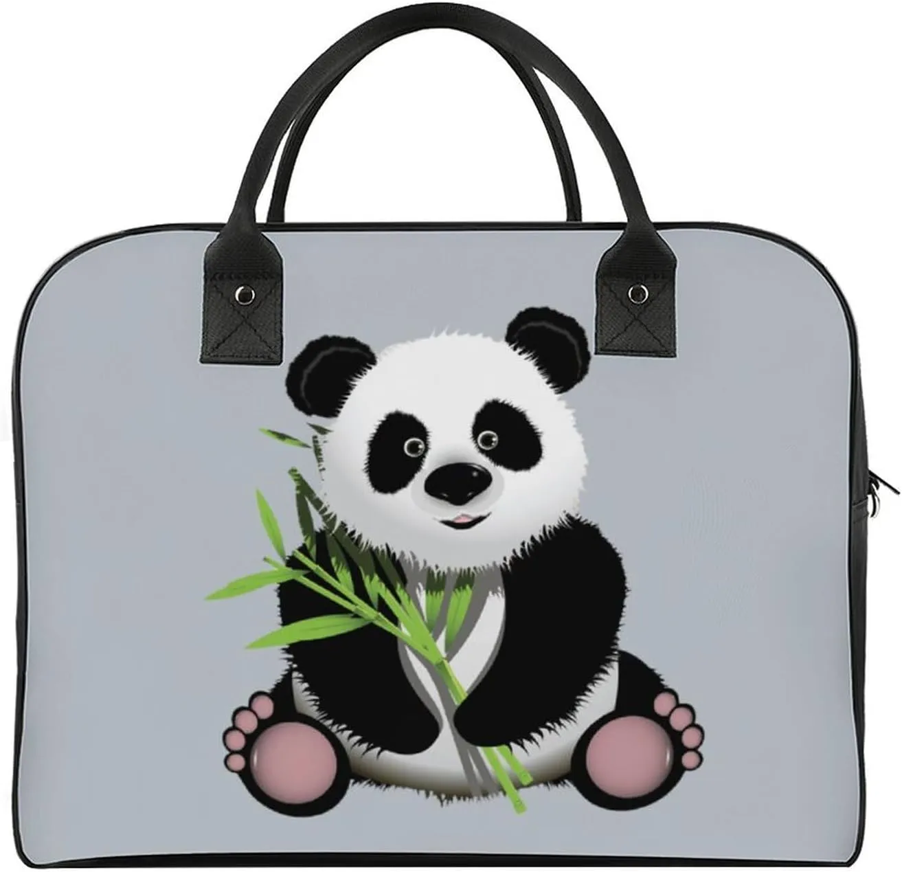 Unisex Casual Nylon Cute Panda Elegant Handbag for Traveling 13" X 19" X 8"