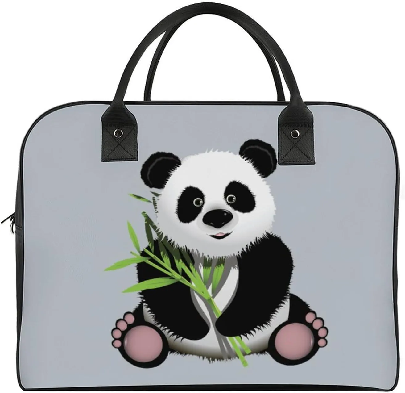 Unisex Casual Nylon Cute Panda Elegant Handbag for Traveling 13" X 19" X 8"