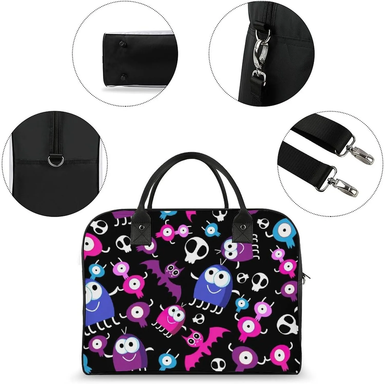 Unisex Casual Nylon Cute Panda Elegant Handbag for Traveling 13" X 19" X 8"
