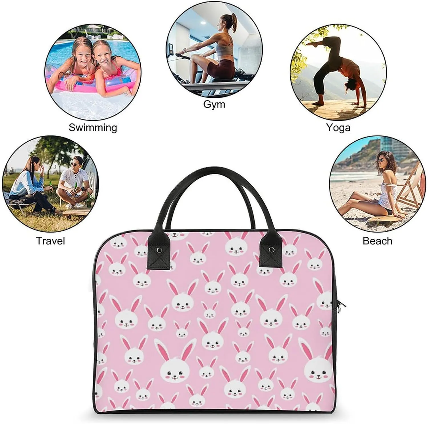 Unisex Shoulder Nylon Santa Gifts Retro Handbag for Business Trip 13" X 19" X 8"