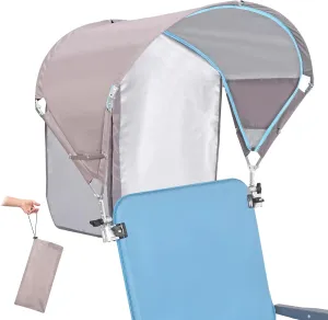 Universal Canopy Umbrella, UPF 50  Sun Shade with Adjustable Clamp Clip for Beach, Outdoor, Sports & Lawn Chairs, Zero Gravity & Wheelchair, Wagon