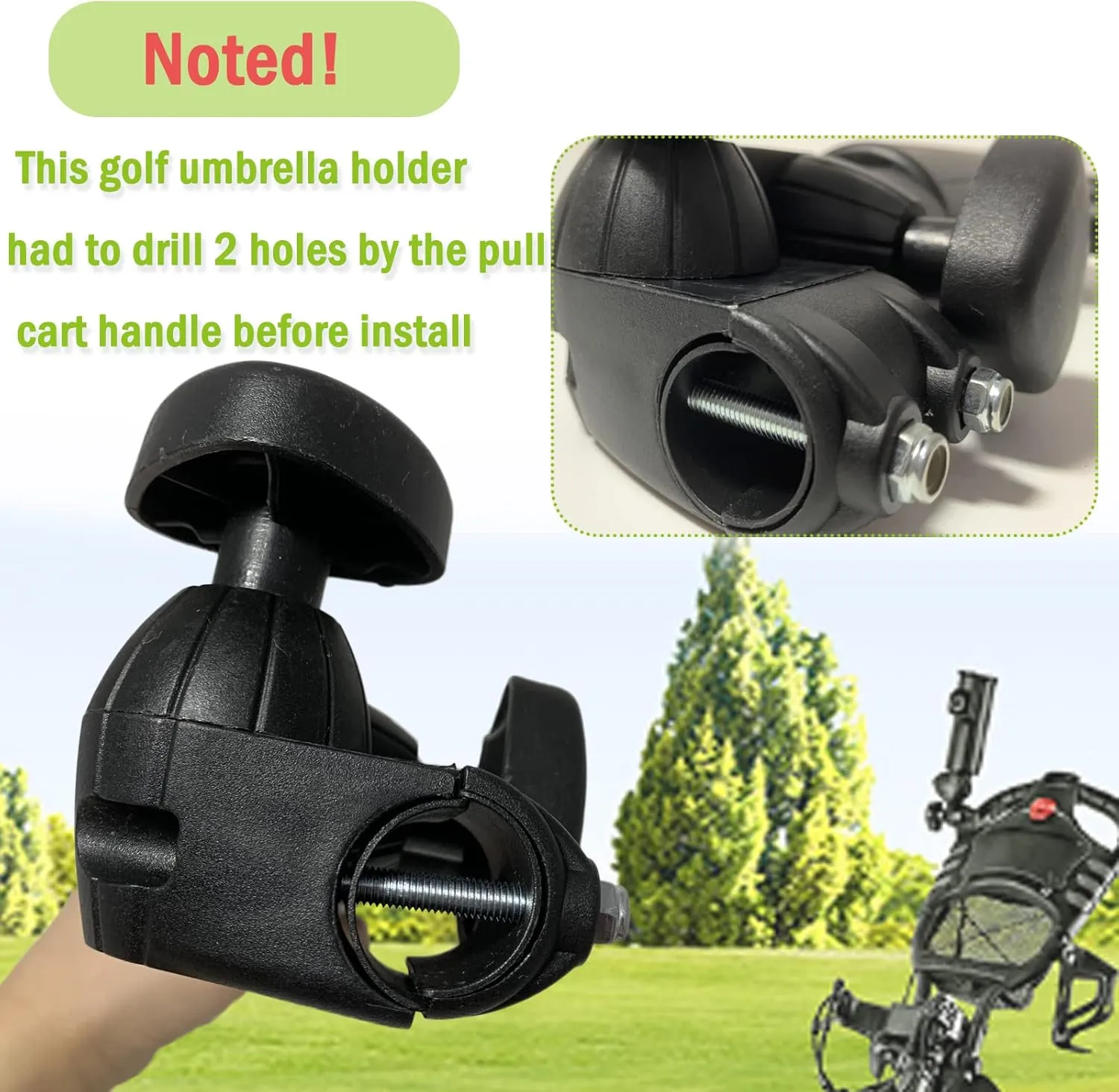 Universal Umbrella Holder, 15mm 25mm 30mm Optional Handle Connector Sizes for Golf Cart, Bike, Baby Stroller, Fishing Beach Chair, Wheelchair