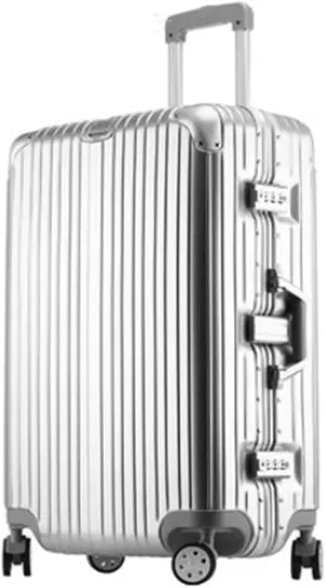 Universal Wheeled Luggage, Large Capacity Suitcase with Aluminium Frame, Suitable for Holidays and Travel (Silver), Silver