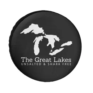 Unsalted And Shark Free Michigan Great Lakes Universe Exploration Tire Covers Wheel Cover Protectors Weatherproof UV Protection Spare Tire Cover Universal Fit for RV Van SUV Truck Travel Trailer Acces