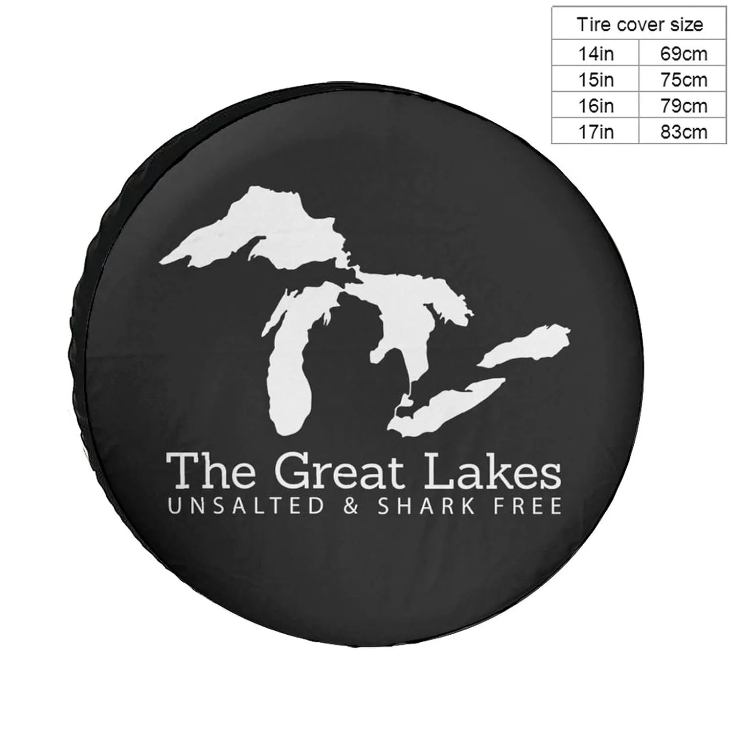 Unsalted And Shark Free Michigan Great Lakes Universe Exploration Tire Covers Wheel Cover Protectors Weatherproof UV Protection Spare Tire Cover Universal Fit for RV Van SUV Truck Travel Trailer Acces