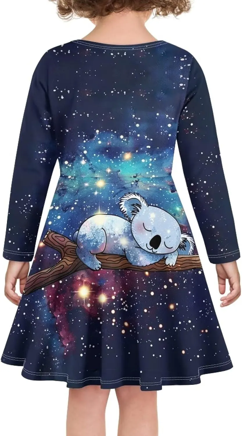 Upetstory Girls' Casual Dresses Kids Playwear Dresses Swing Twirly Skater Dress