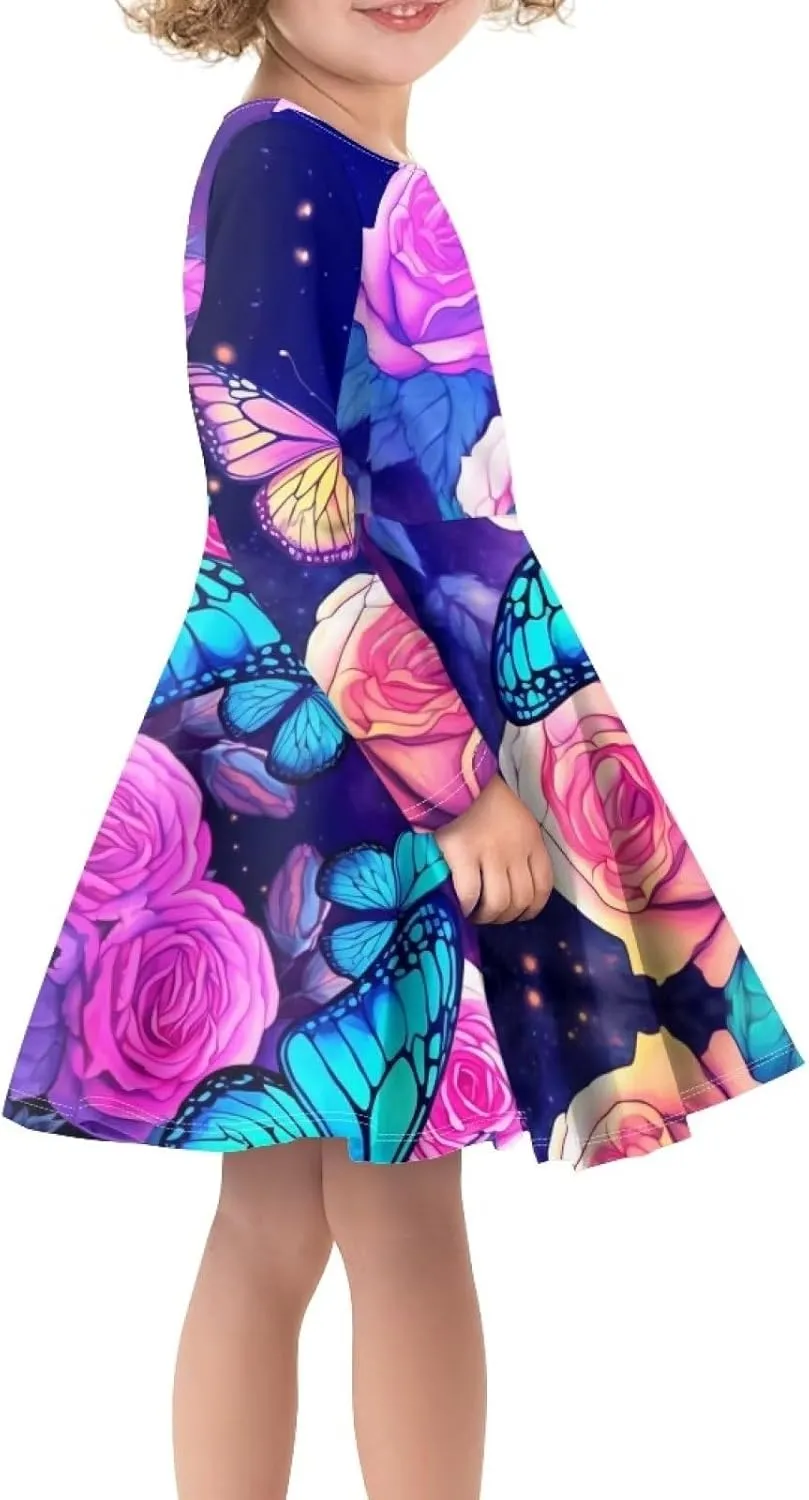 Upetstory Girls' Casual Dresses Kids Playwear Dresses Swing Twirly Skater Dress