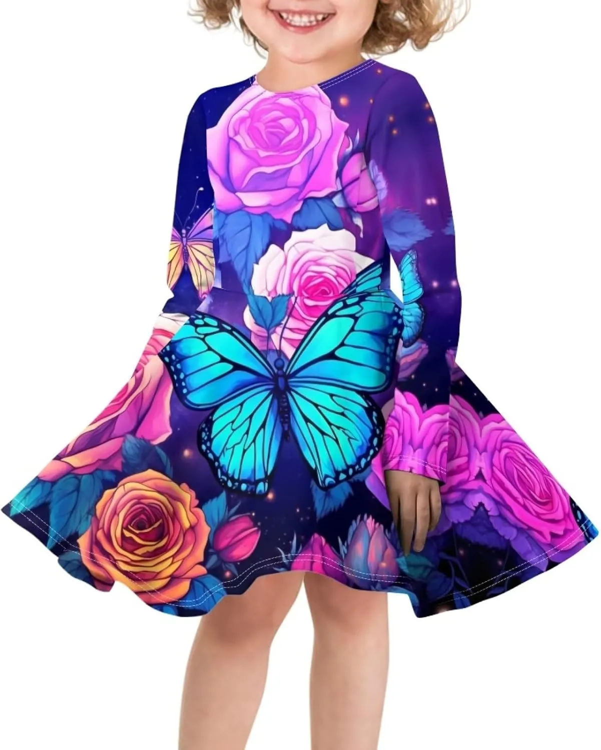 Upetstory Girls' Casual Dresses Kids Playwear Dresses Swing Twirly Skater Dress