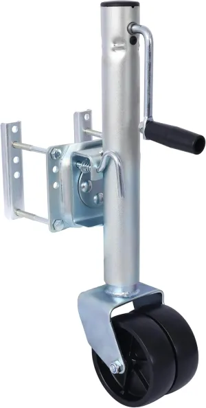Upgraded 1500 Lbs Boat Trailer Jack with 6" Dual Wheels, PP Wheel and Handle, 10" Lift, Bolt-On Tongue Jack, for Lifting Rv/Yacht/Horse/Utility Trailer (Silver)
