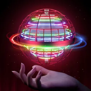 UranHub Flying Orb Ball Toy 2024, Hover Orb Spinner, Hand Drone Orbit, Flying Spinner with Endless Tricks, Cool Toys for 6 7 8 9 10  Year Old Boys Girls Teens Indoor Outdoor Toys(Red)