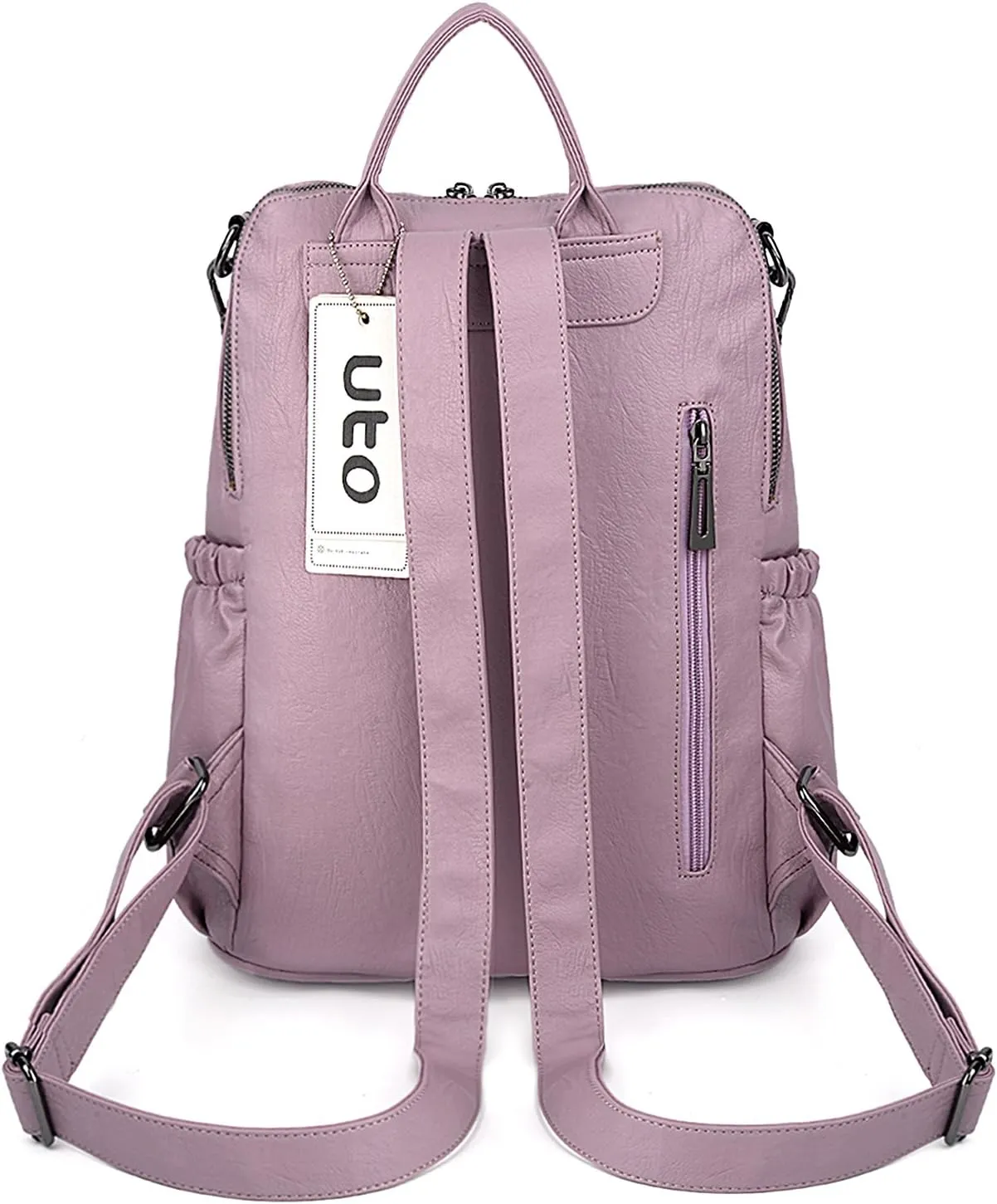 UTO Women Backpack Purse Leather Vegan Ladies Fashion Designer Rucksack Convertible Travel Shoulder Bag with Tassel