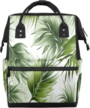 Vegetative Leaf Diaper Bag Mommy Bags With Adjustable Shoulder Strap Waterproof Multifunction Shoulder Bag Travel Large Capacity Backpack for Moms And Dads