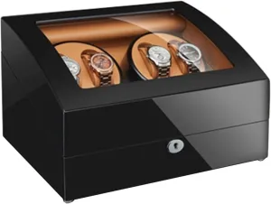 VejiA Watch Case Automatic Watch Winder Box 4 6 Wood Shell Piano Paint Exterior Quiet Motor for Man Women Watches Flexible Pillows Accessories Watch B