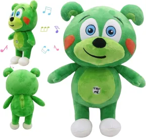 Verceco Singing Stuffed Animals Green Bear Music Plush Toys for Toddler 1-3 Stuffed Bear Plushies Toys for Kids Birthday 12"