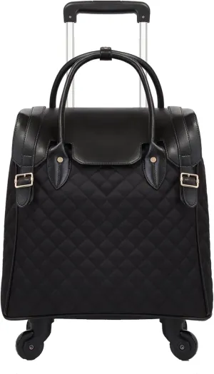 VH&GRED Business travel luggage18inch boarding case cloth box trolley bag small trolley case universal wheel portable suitcase female Can be used for Weekend boarding/travel (Black)