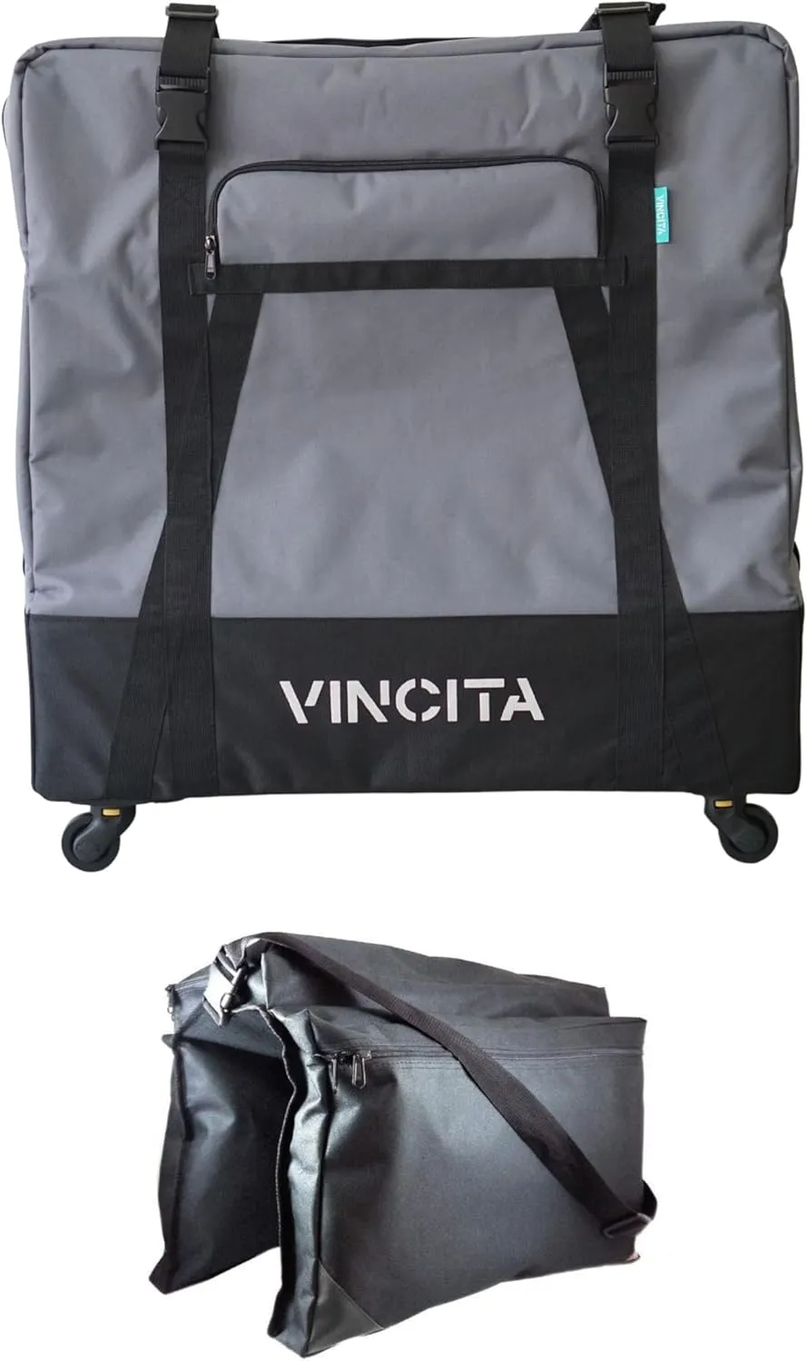 Vincita Sightseer 4.0 Soft Transport Bag for Brompton Folding Bicycle - with Garment Bag, Four Detachable Wheels and Shoulder Strap Brompton Bike Bag Lightweight Solution for Air Traveling
