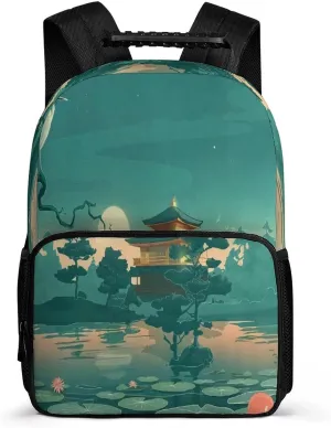 Vintage Anime Palace Moon Pond Fashion Backpack Laptop Bag Travel Work Business Computer Back Pack Purse